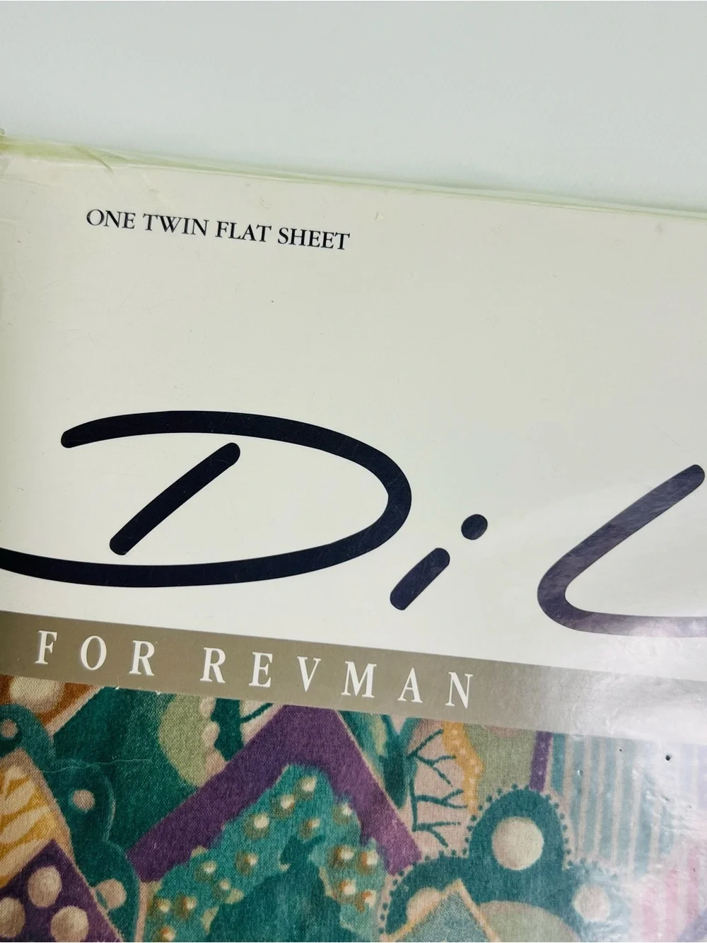 1991 Di Lewis for Revman Twin Flat Sheet featuring the Gauguin pattern